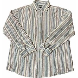 Syllables System Long Sleeve Button Up Striped Shirt Size XL